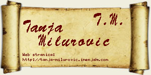 Tanja Milurović vizit kartica